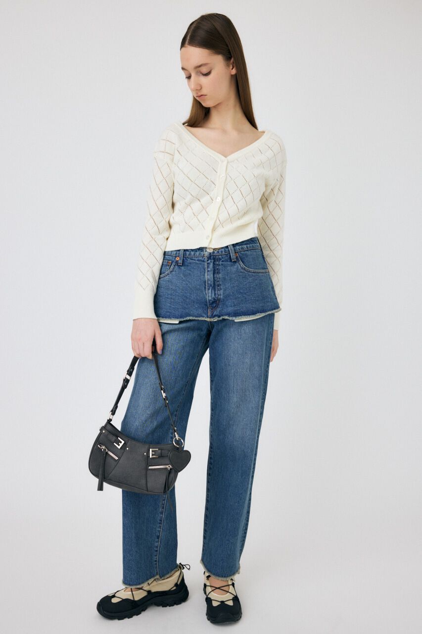 MOUSSY「EYELET ニットカーディガン」|ニット・セーター|