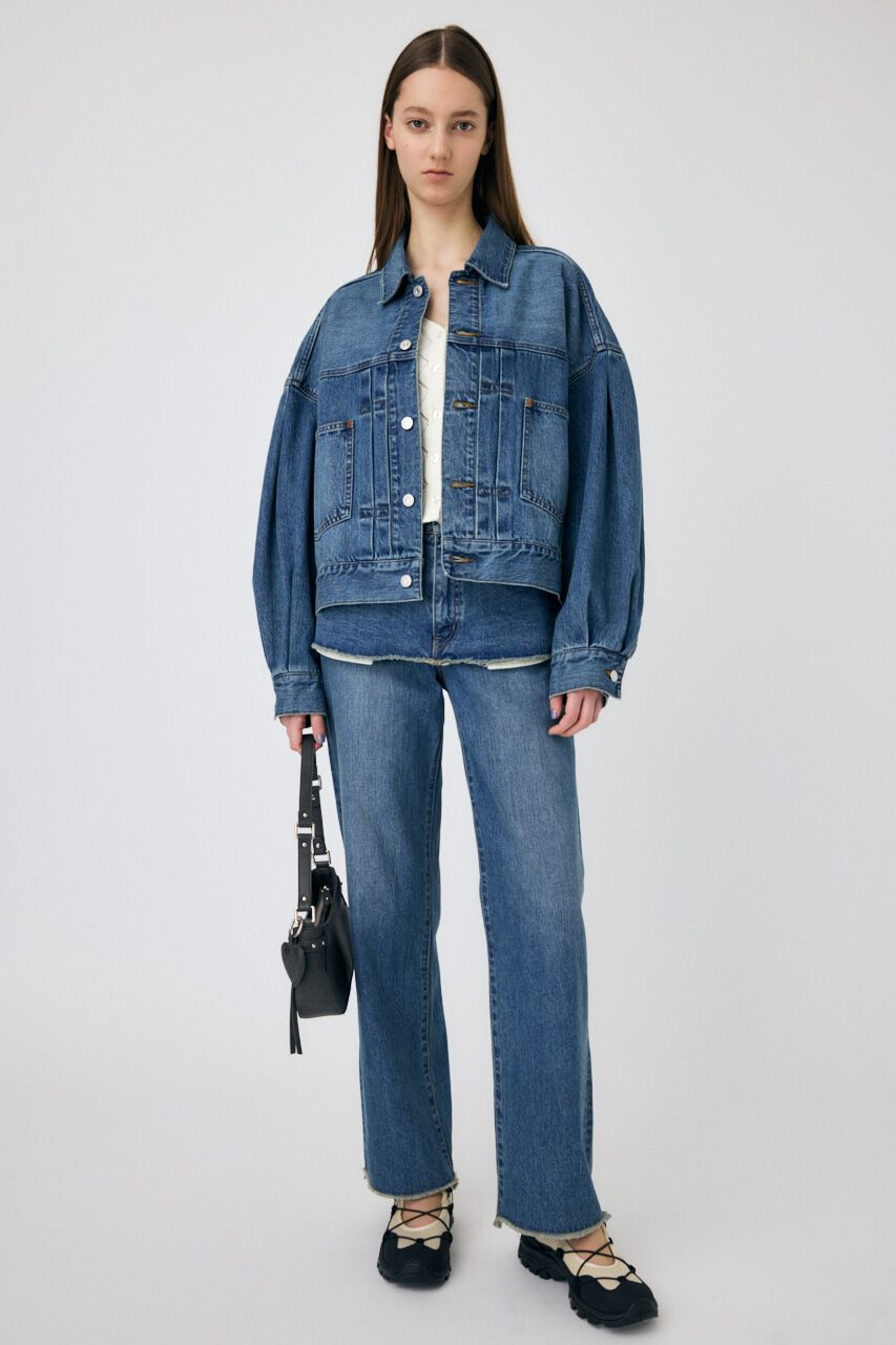 MOUSSY「TUCK SLEEVE デニムジャケット」|デニムジャケット|