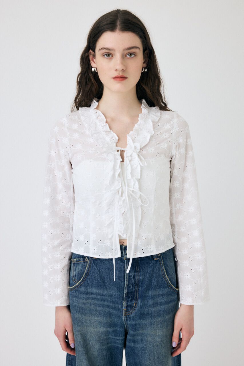 MOUSSY「FRONT TIE EYELET シャツ」|シャツ・ブラウス|