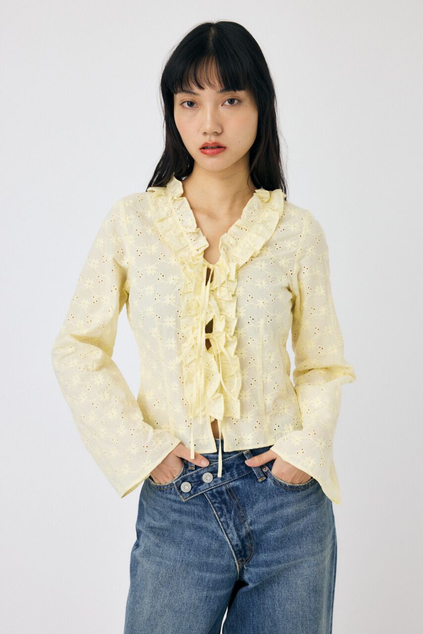 MOUSSY「FRONT TIE EYELET シャツ」|シャツ・ブラウス|