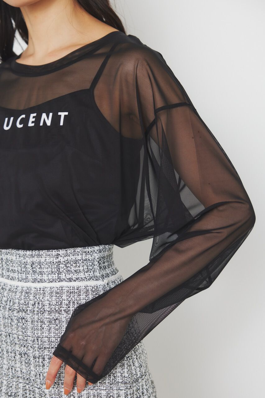 rienda「メッセージチュールロンT/SH」|Tシャツ・カットソー|