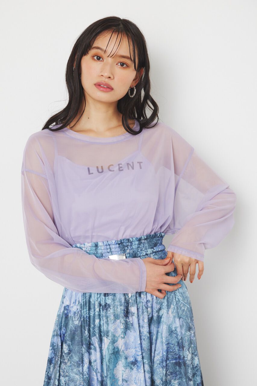 rienda「メッセージチュールロンT/SH」|Tシャツ・カットソー|PUR