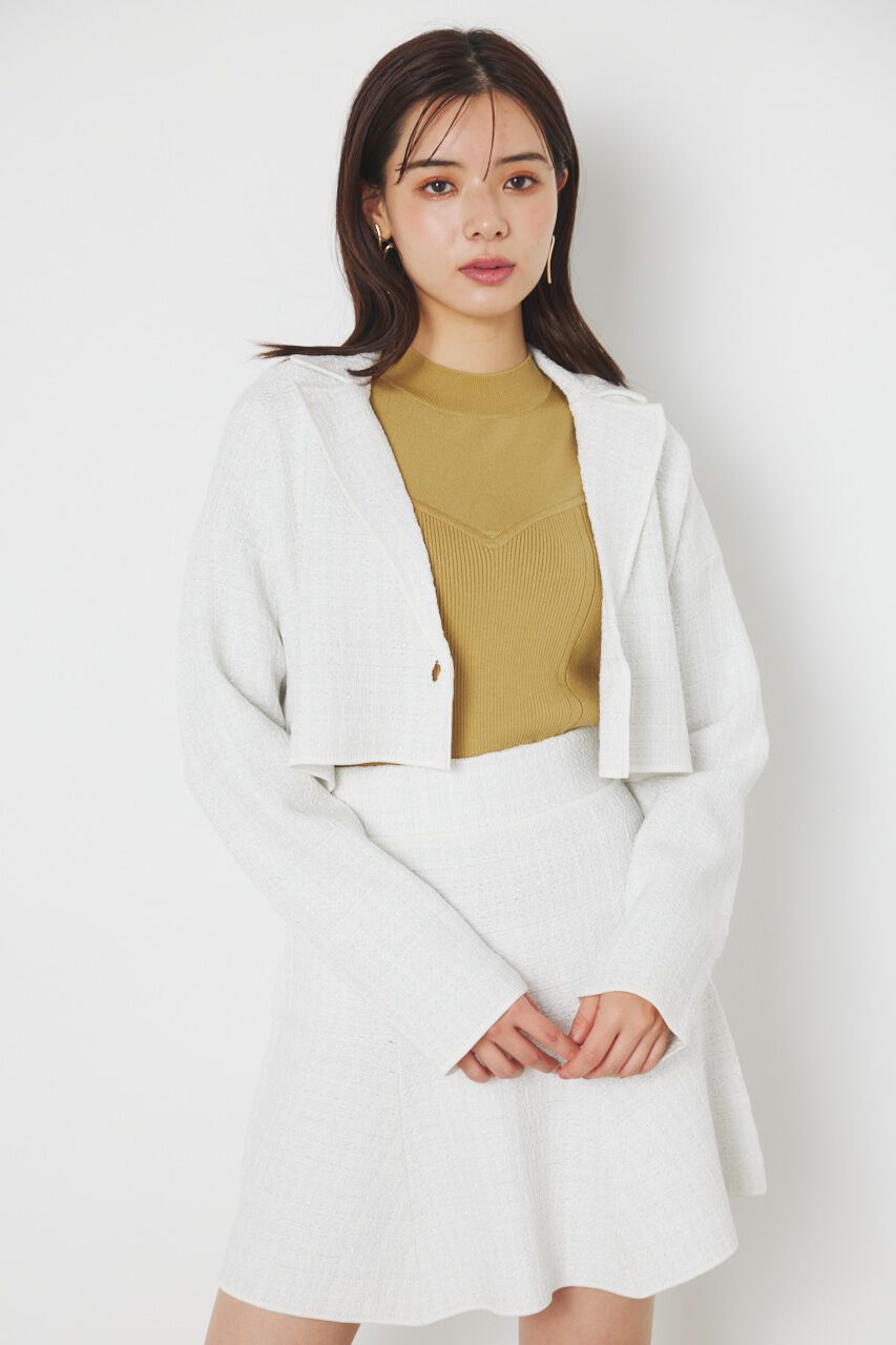 rienda「クロップドWテーラードツイードKnit JK」|その他|