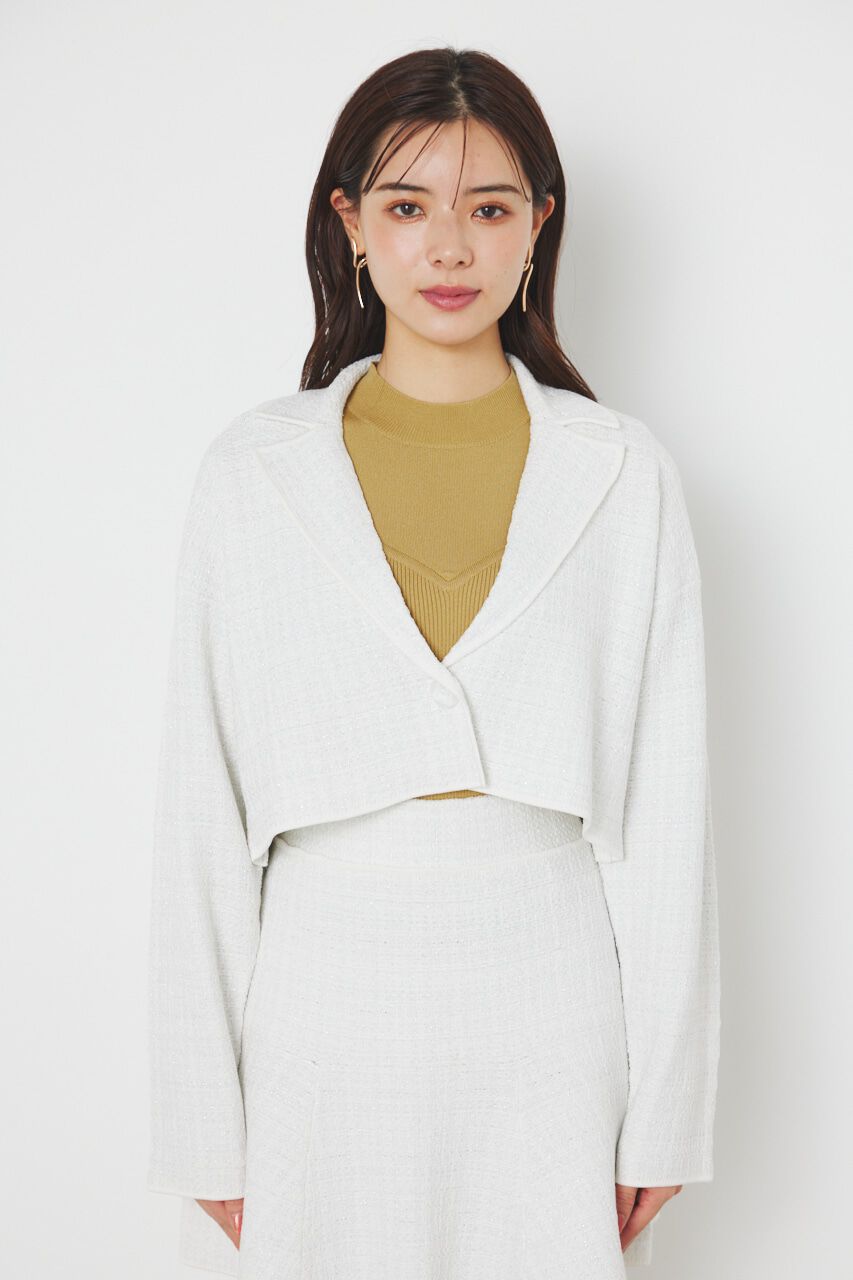 rienda「クロップドWテーラードツイードKnit JK」|その他|