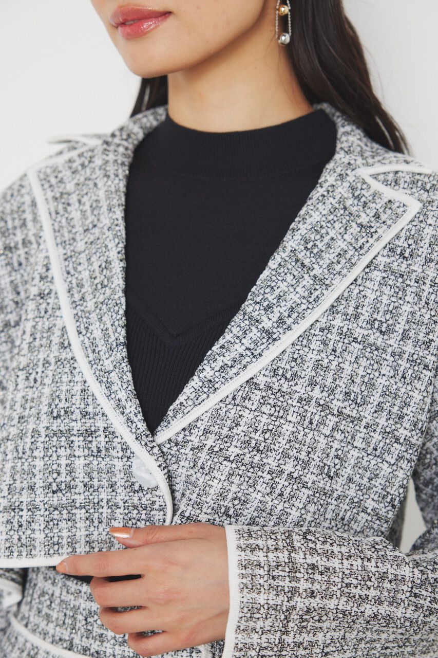 rienda「クロップドWテーラードツイードKnit JK」|その他|