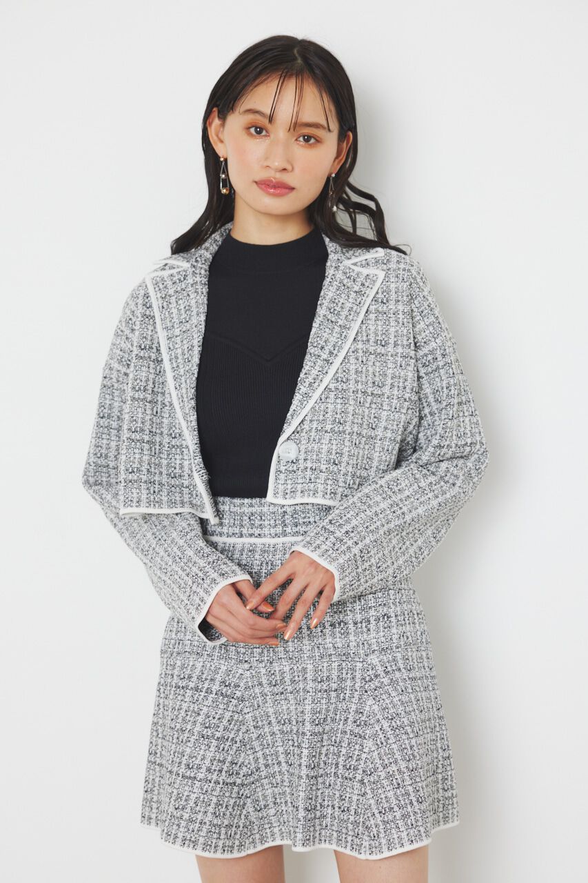 rienda「クロップドWテーラードツイードKnit JK」|その他|