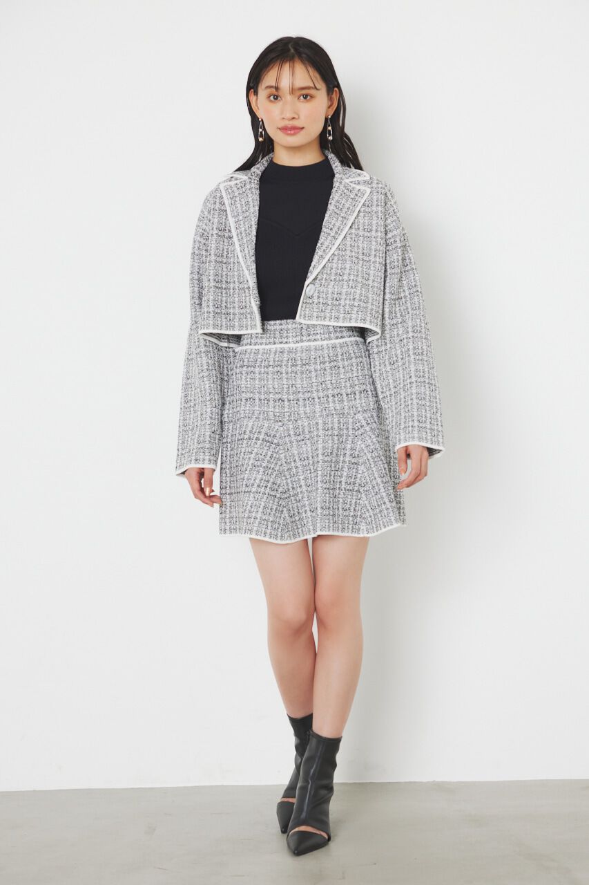 rienda「クロップドWテーラードツイードKnit JK」|その他|