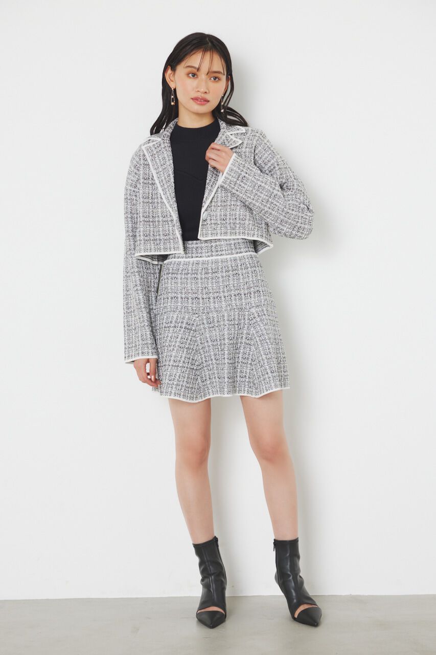 rienda「クロップドWテーラードツイードKnit JK」|その他|