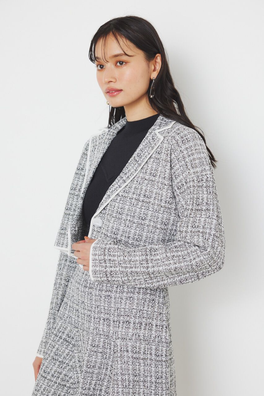 rienda「クロップドWテーラードツイードKnit JK」|その他|