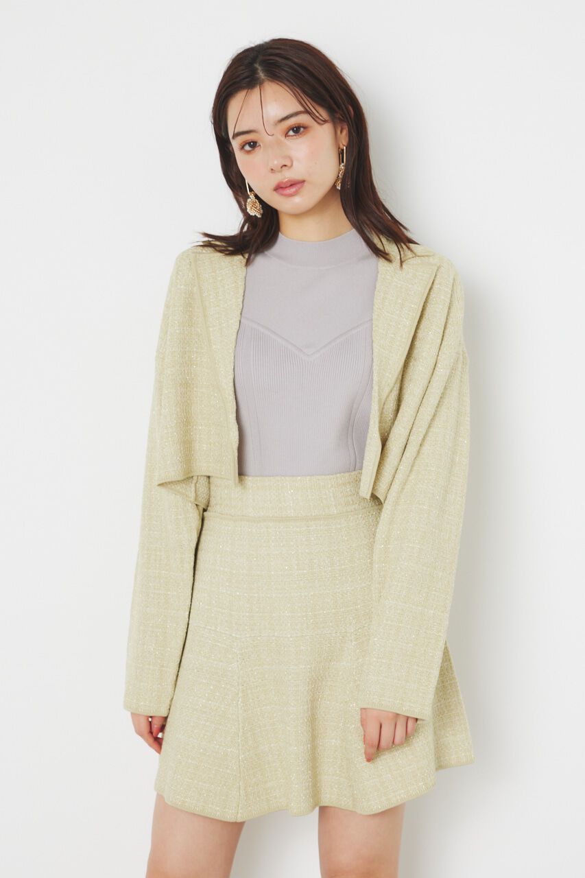 rienda「クロップドWテーラードツイードKnit JK」|その他|