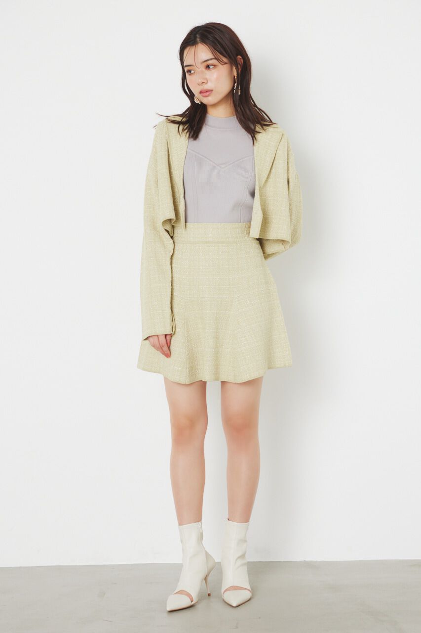 rienda「クロップドWテーラードツイードKnit JK」|その他|