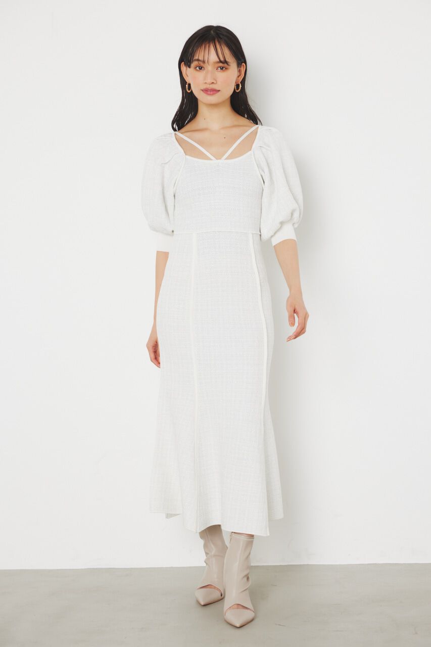 rienda「マーメイドツイードKnit OP」|ワンピース|