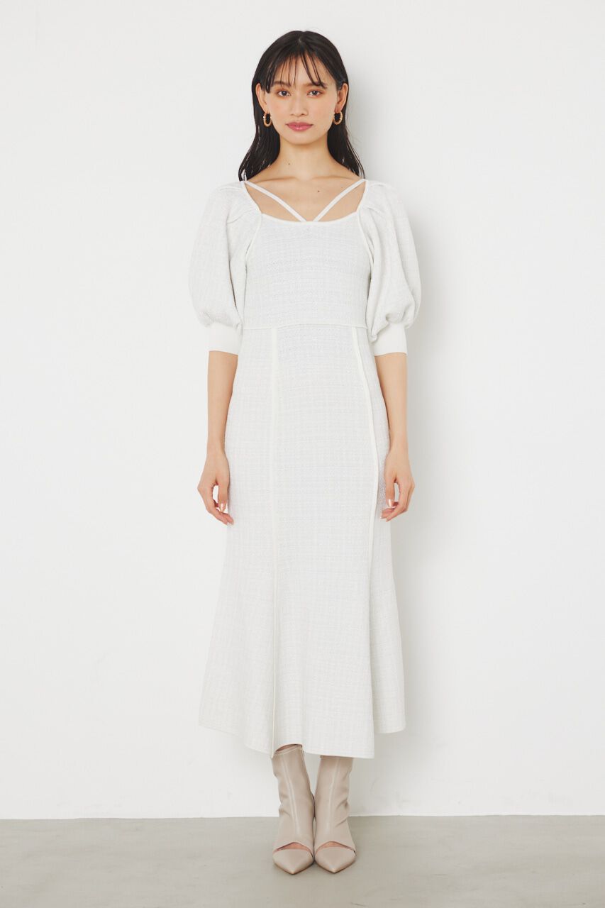 rienda「マーメイドツイードKnit OP」|ワンピース|