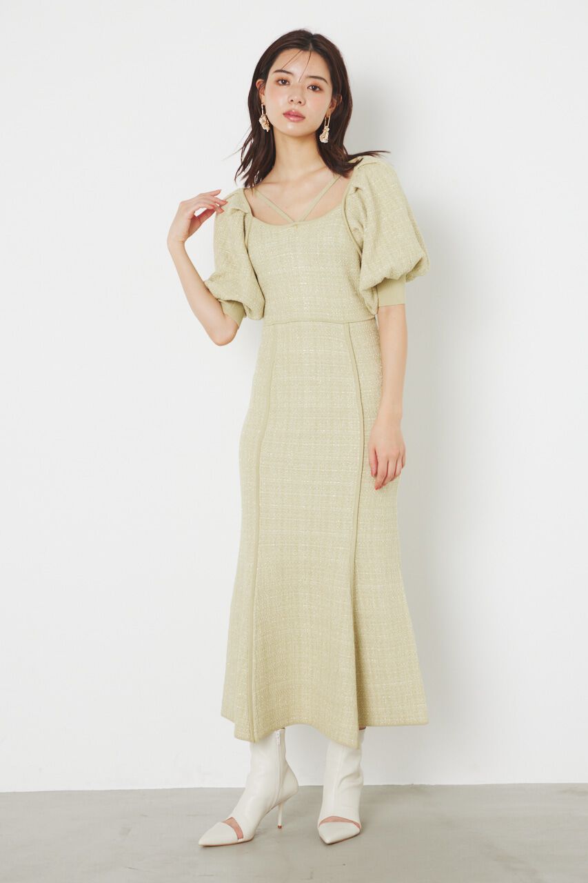 rienda「マーメイドツイードKnit OP」|ワンピース|