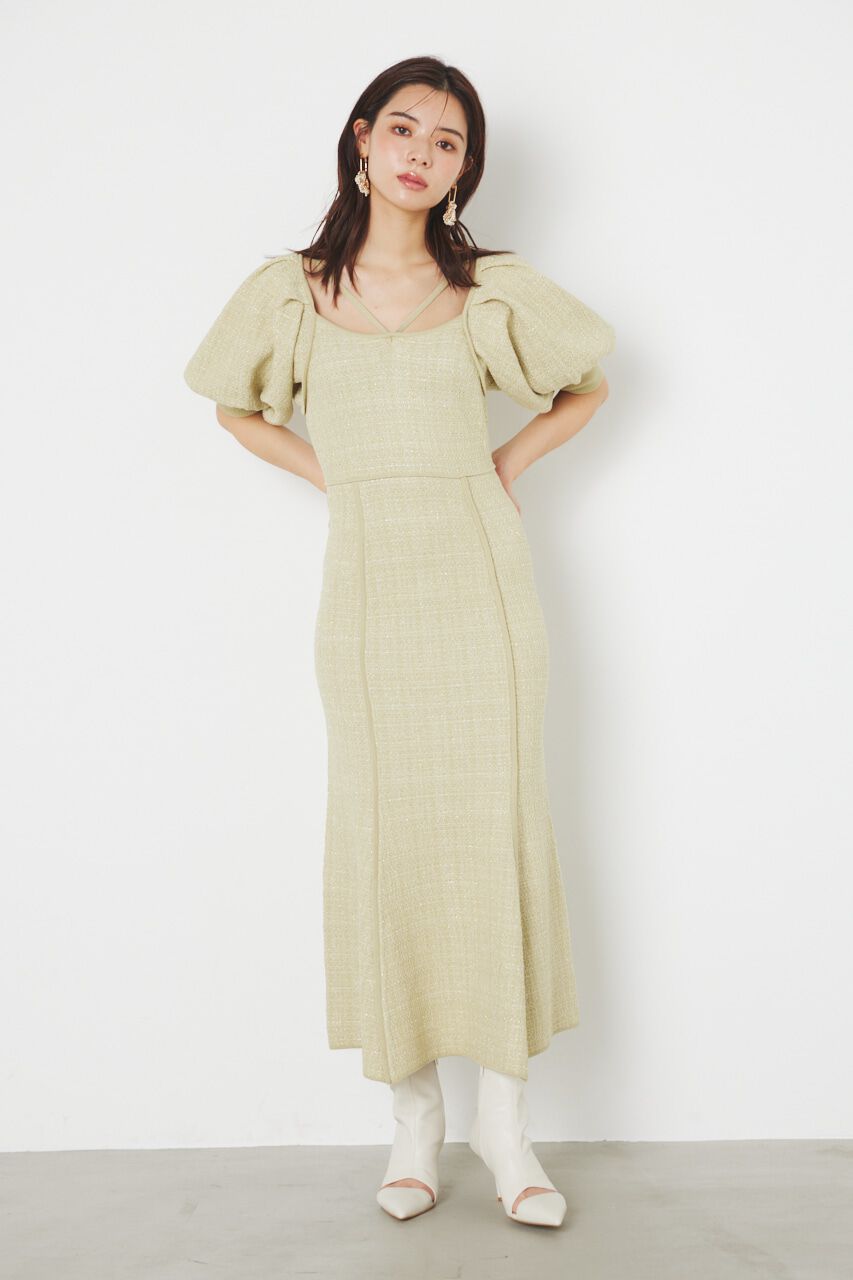 rienda「マーメイドツイードKnit OP」|ワンピース|