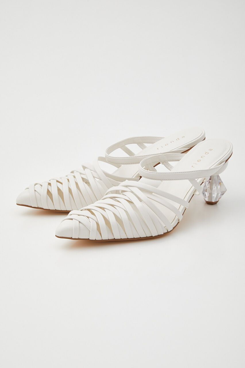 rienda「MIXボールレースアップパターンミュール」|サンダル|