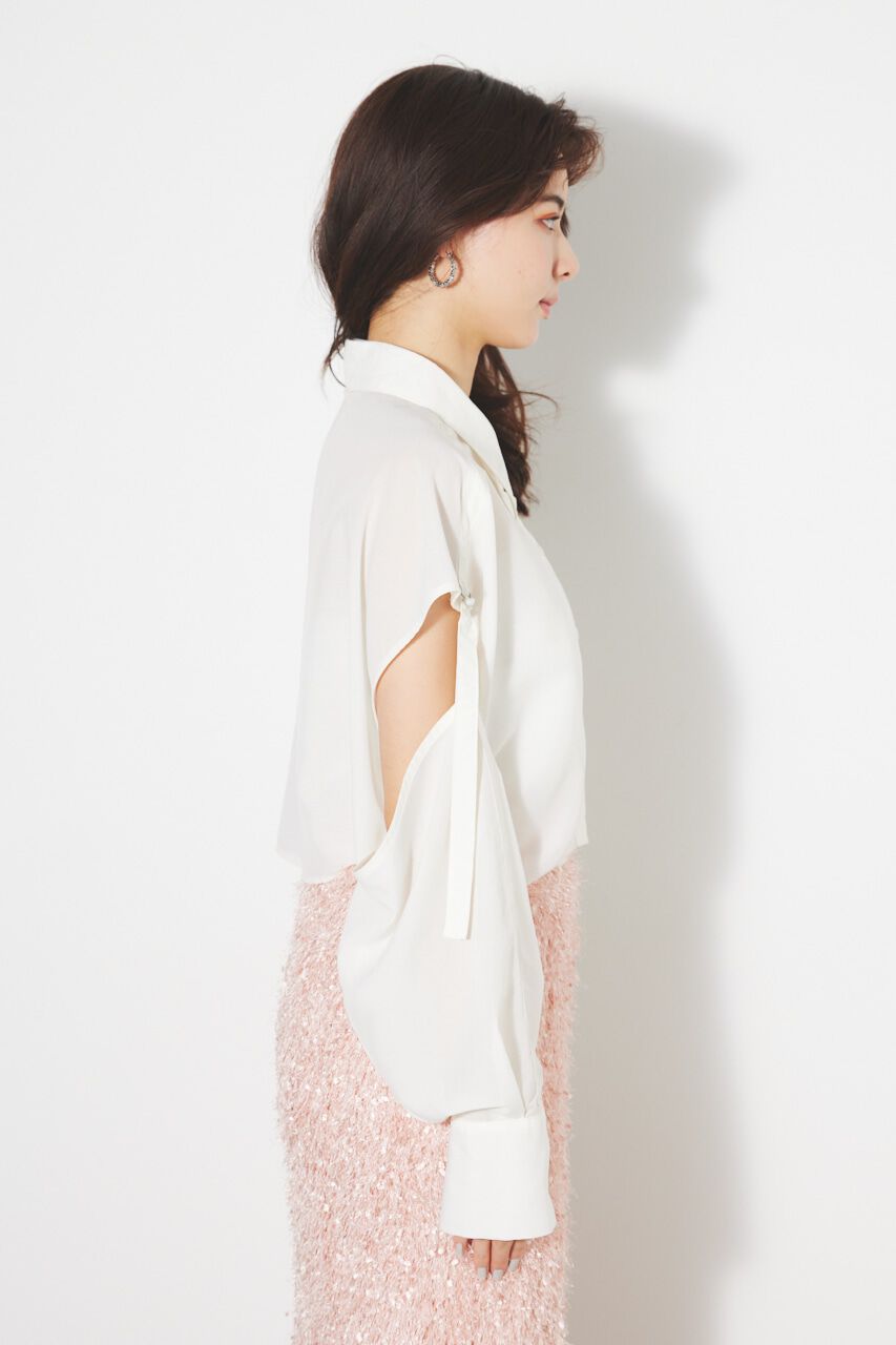 rienda「クロップドSH TOP」|シャツ・ブラウス|