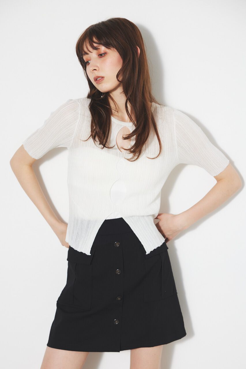 rienda「スリットデザイン2WAY TOP」|ニット・セーター|