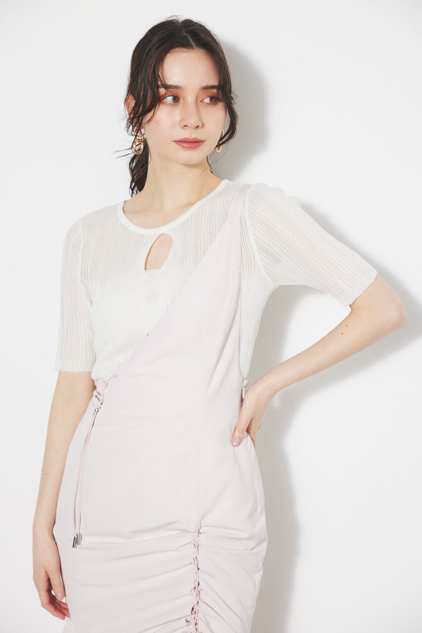 rienda「スリットデザイン2WAY TOP」|ニット・セーター|