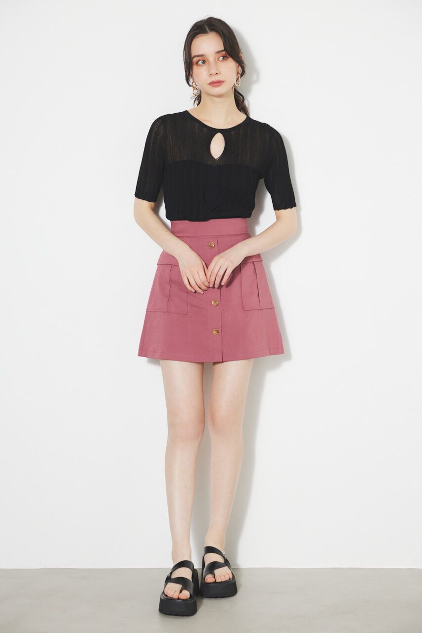 rienda「スリットデザイン2WAY TOP」|ニット・セーター|