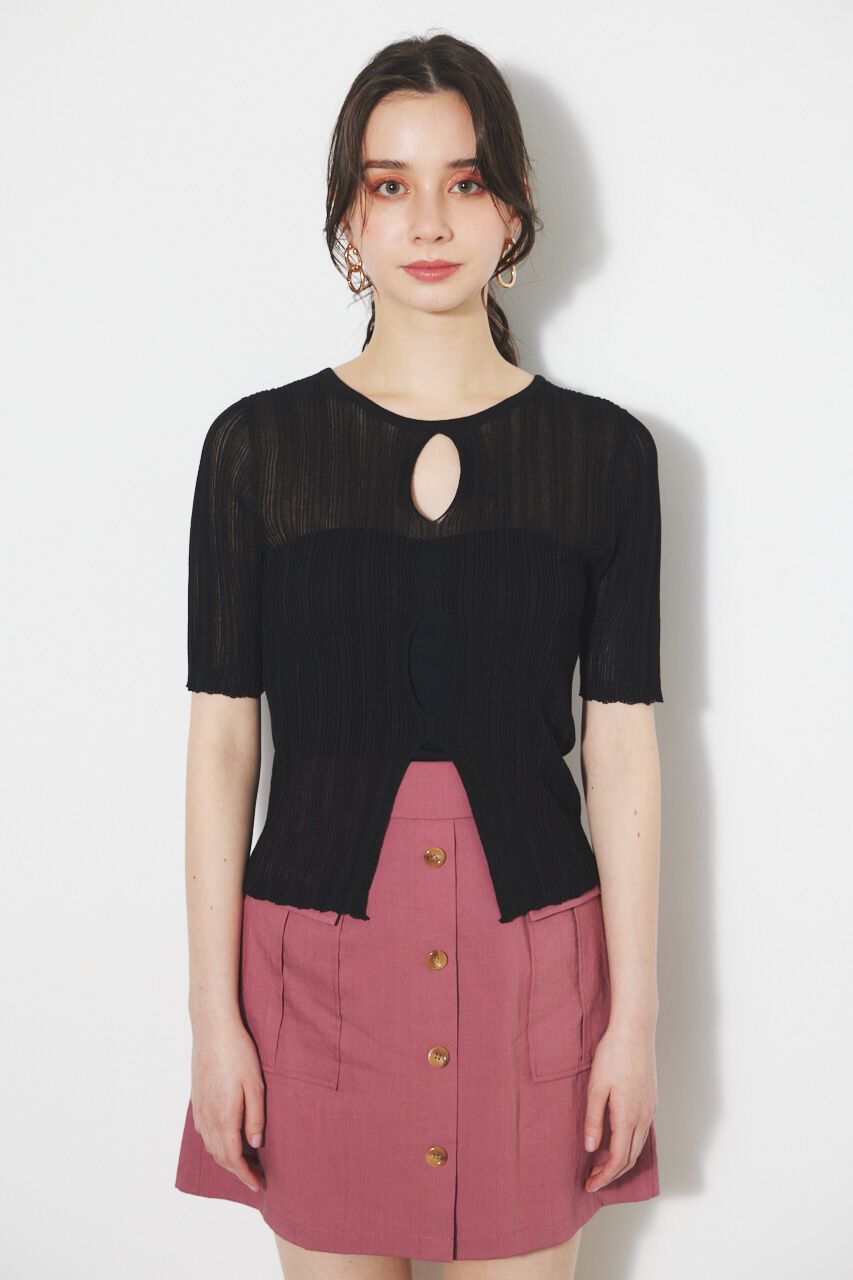 rienda「スリットデザイン2WAY TOP」|ニット・セーター|