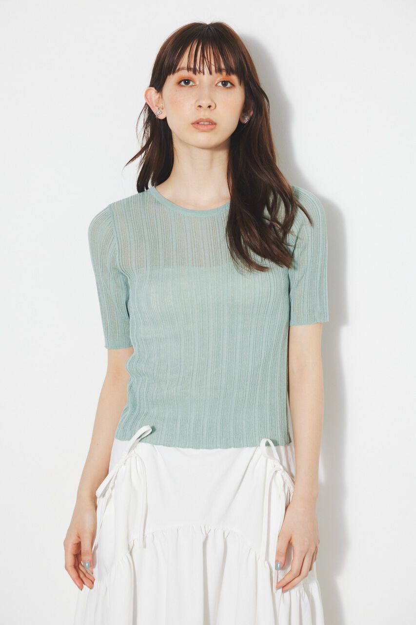 rienda「スリットデザイン2WAY TOP」|ニット・セーター|