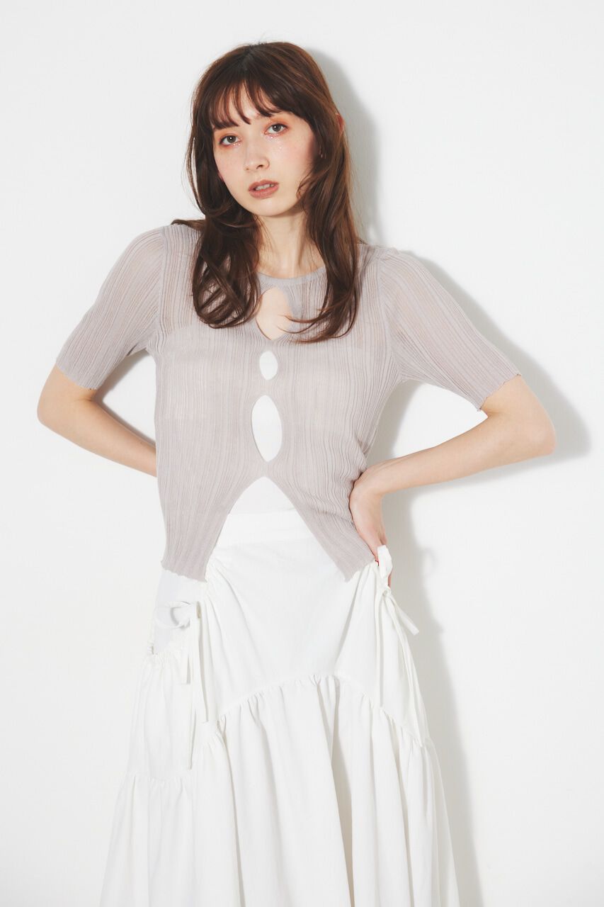 rienda「スリットデザイン2WAY TOP」|ニット・セーター|