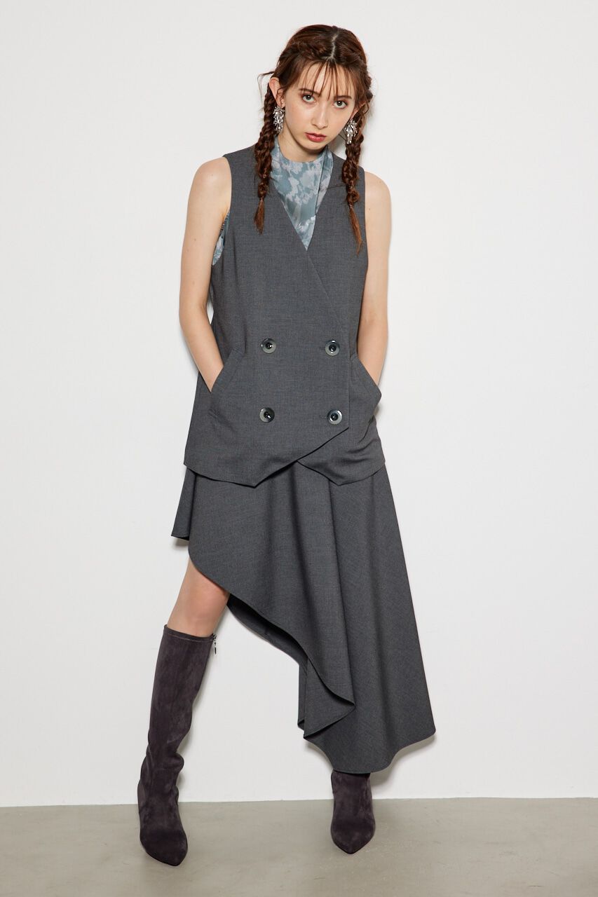 rienda「Wボタンジレ」|ダウンベスト・ベスト|