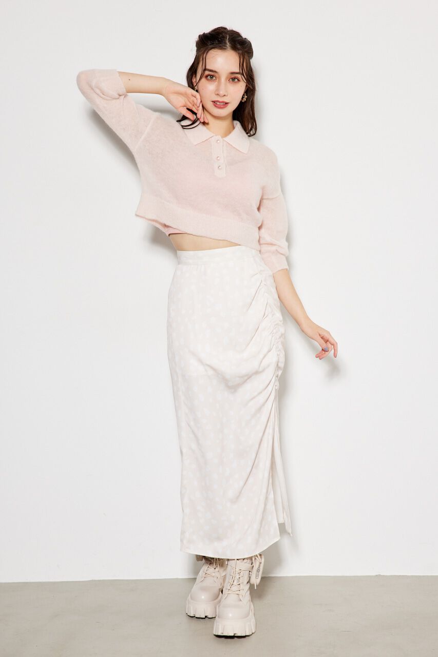 rienda「シアーパフポロKnit TOP」|ニット・セーター|