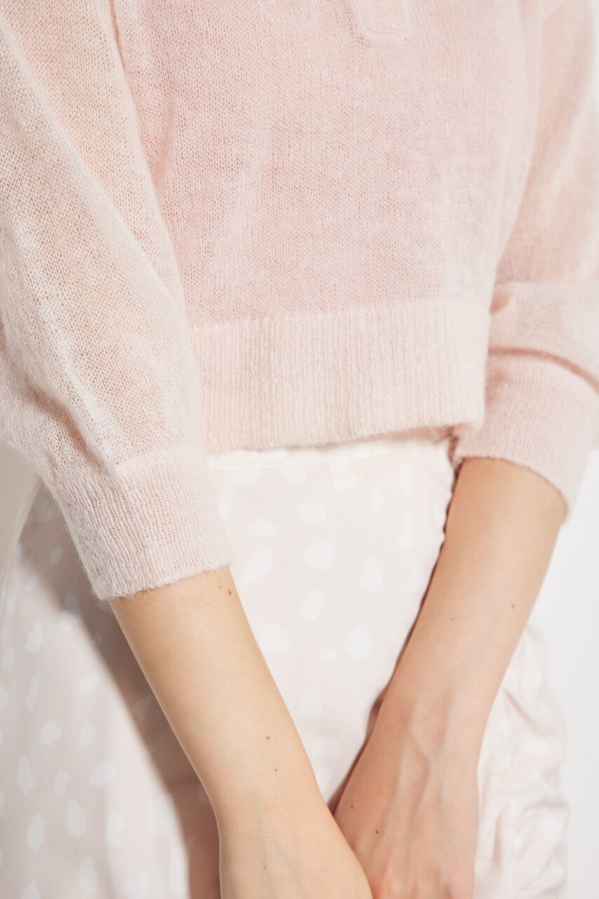 rienda「シアーパフポロKnit TOP」|ニット・セーター|