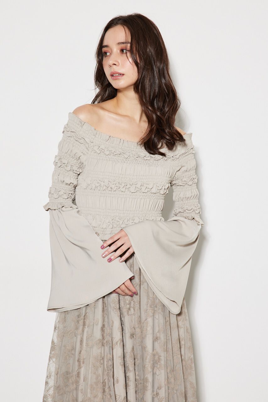 rienda「エンブロイダリーシャーリングフレア OP」|ワンピース|