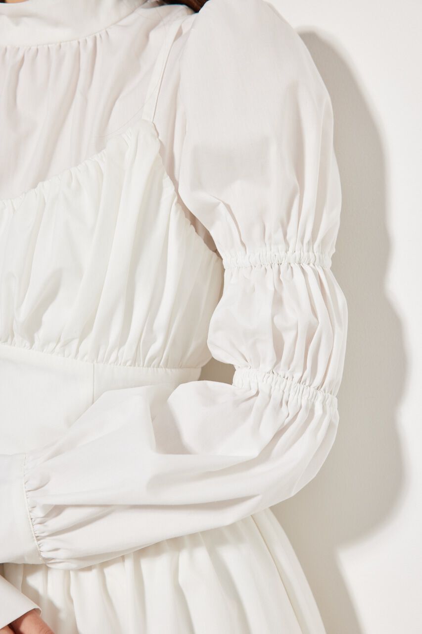 rienda「ビスチェディテールギャザーフレアOP」|ワンピース|