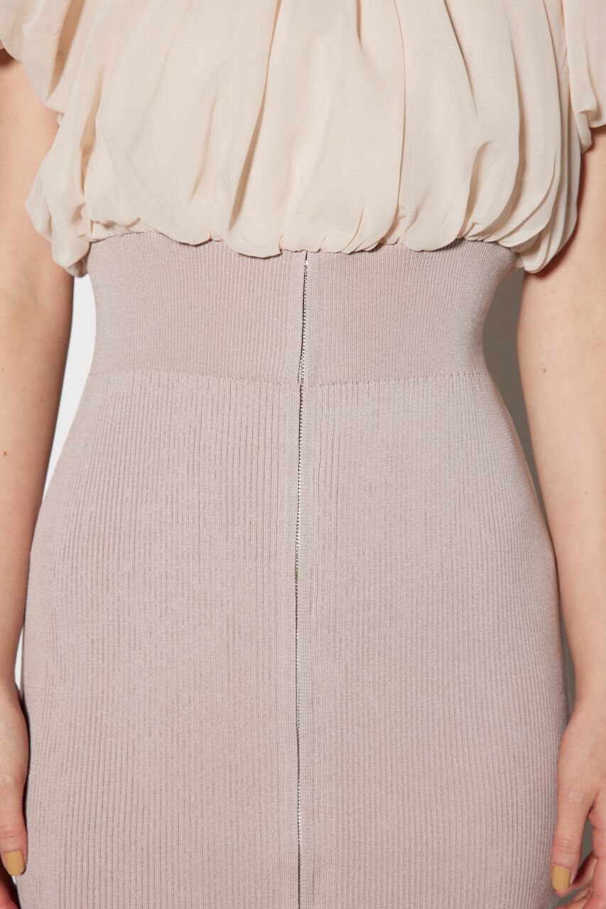 rienda「シフォンオフショルタイトニットワンピース」|ワンピース|