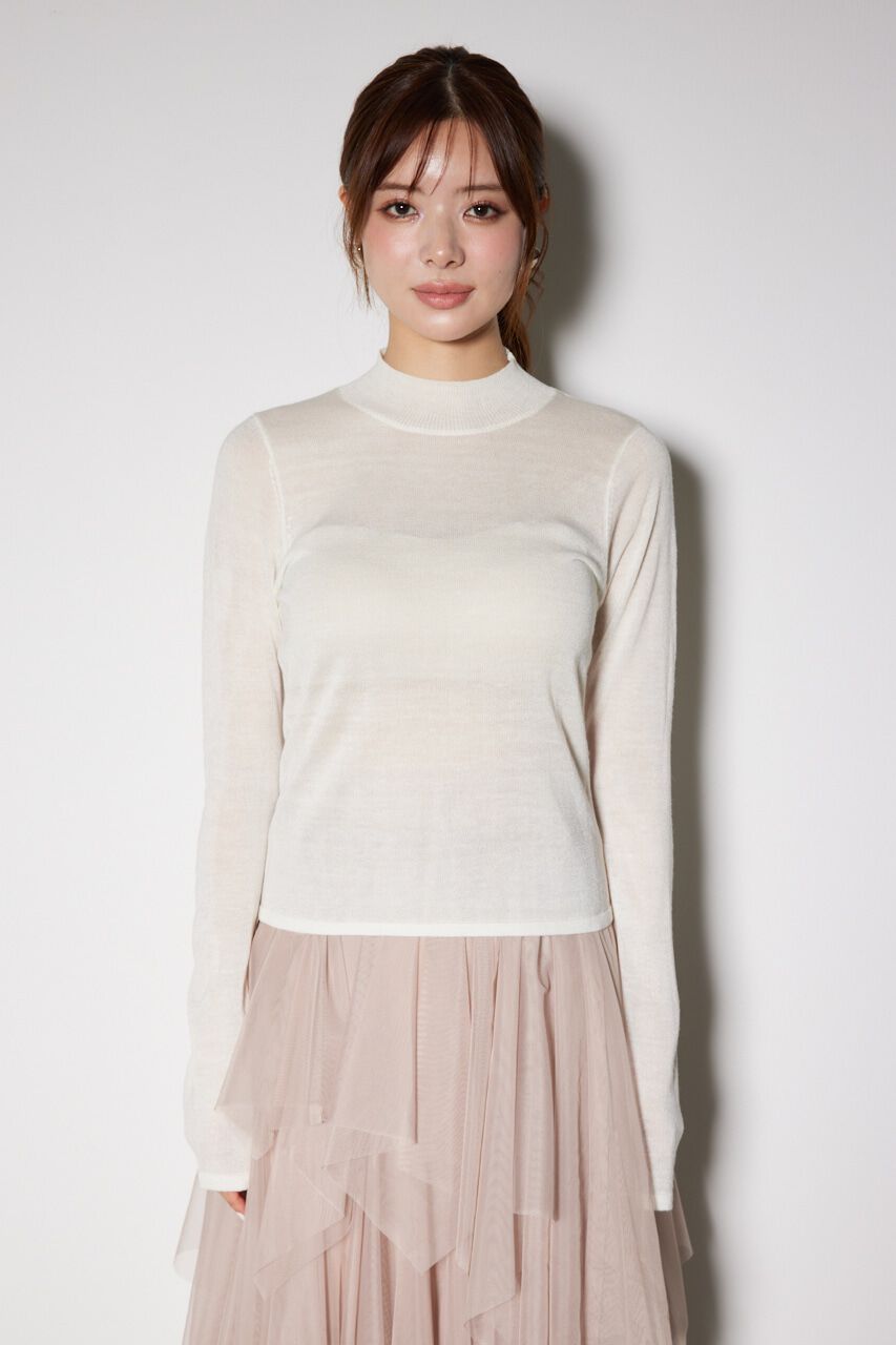 rienda「バックオープンボタンニットトップス」|ニット・セーター|