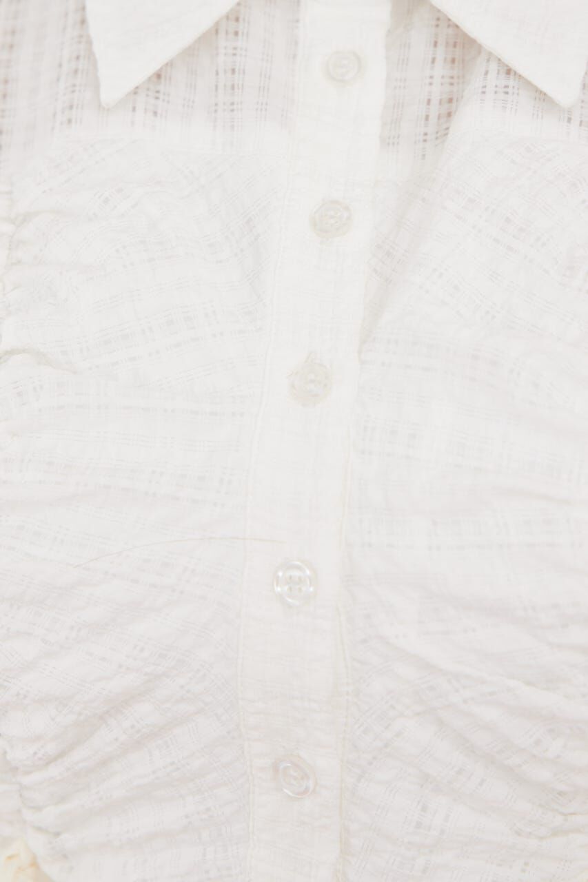 rienda「フロントシャーリングリボンミニシャツフレアワンピース」|ワンピース|