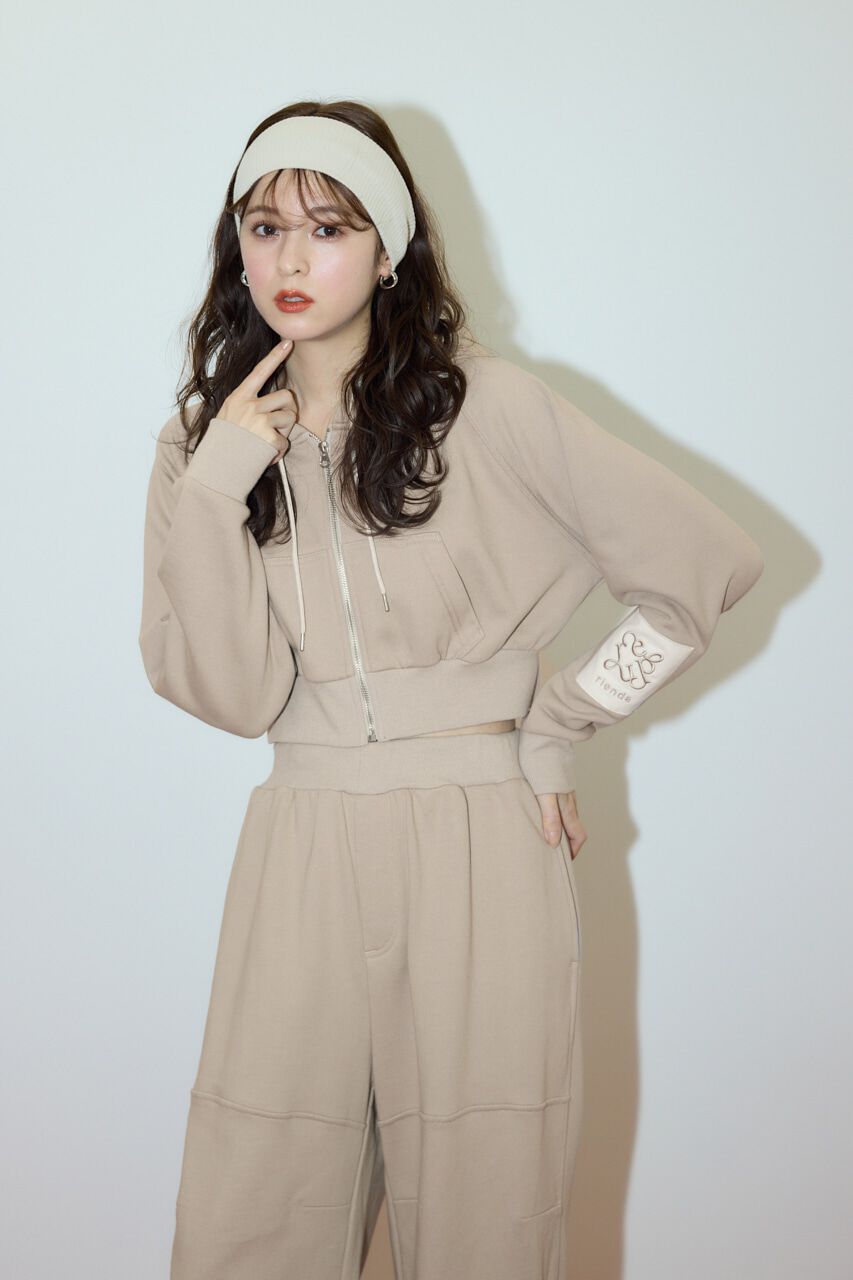 rienda「Rパッチ付きレディーススウェットトップス」|パーカー|