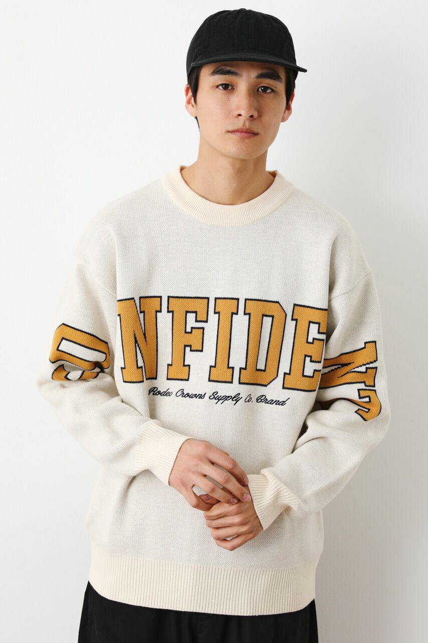 RODEO CROWNS「ロゴジャカードニット」|ニット・セーター|WHT