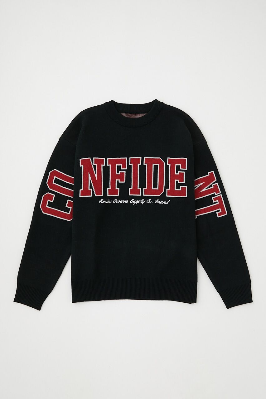 RODEO CROWNS「ロゴジャカードニット」|ニット・セーター|BLK
