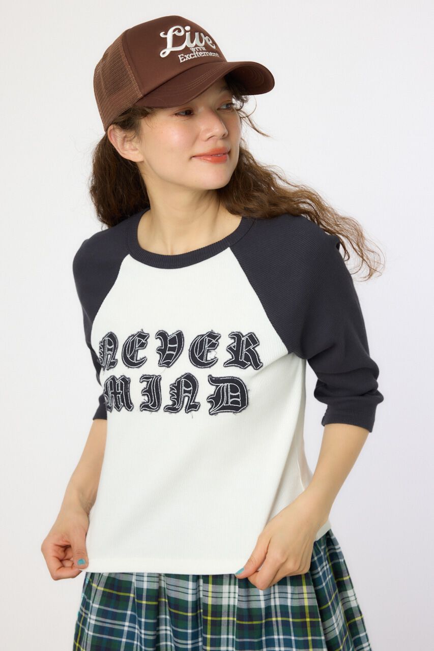 RODEO CROWNS「ダメージアップリケラグランリブ Tシャツ」|Tシャツ・カットソー|