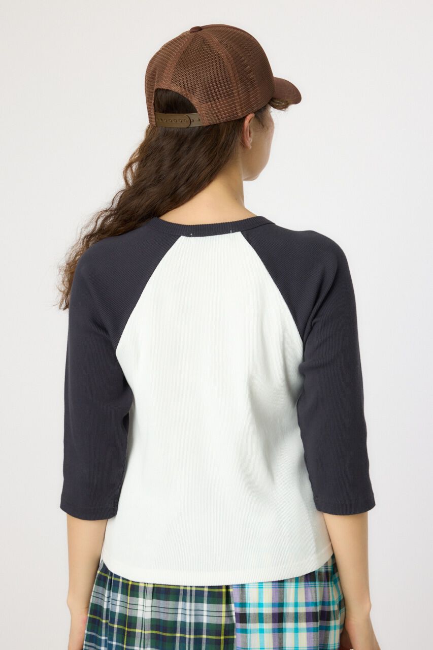 RODEO CROWNS「ダメージアップリケラグランリブ Tシャツ」|Tシャツ・カットソー|