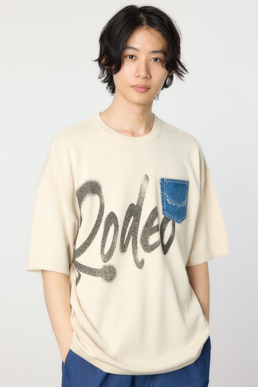 RODEO CROWNS「メンズスプレーロゴニットトップス」|ニット・セーター|
