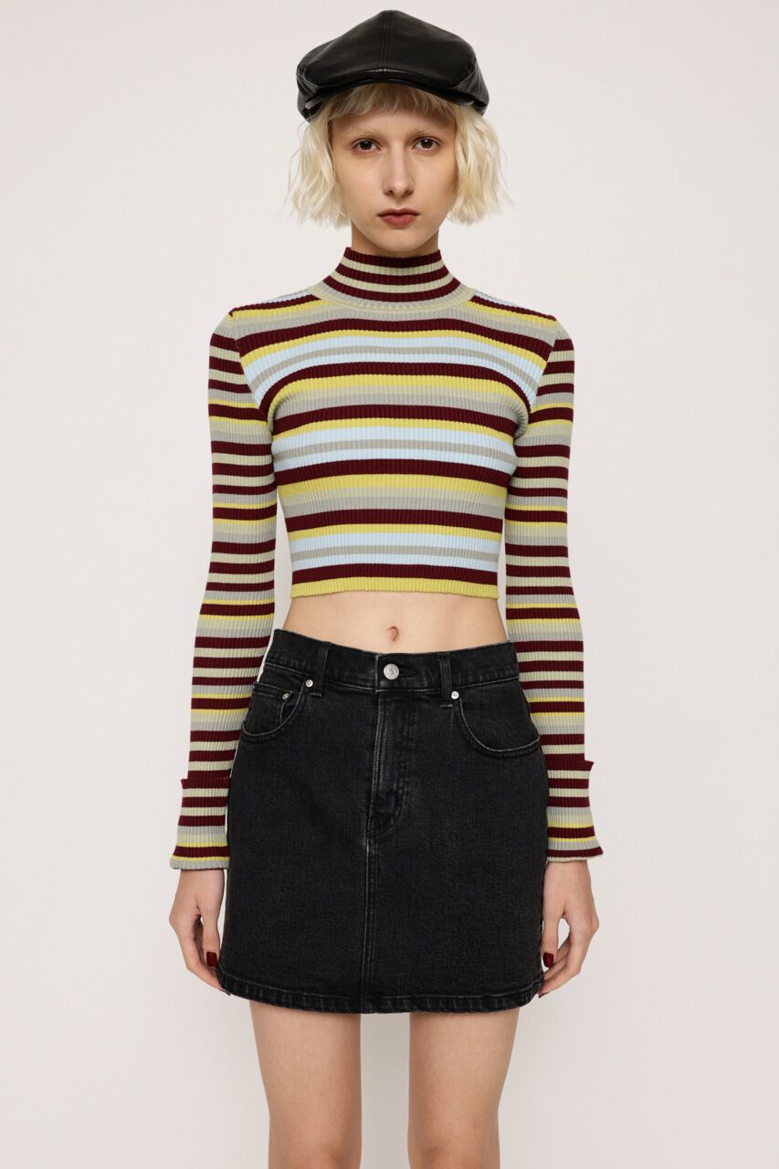 SLY「MULTI BORDER KNIT トップス」|ニット・セーター|M/PUR7