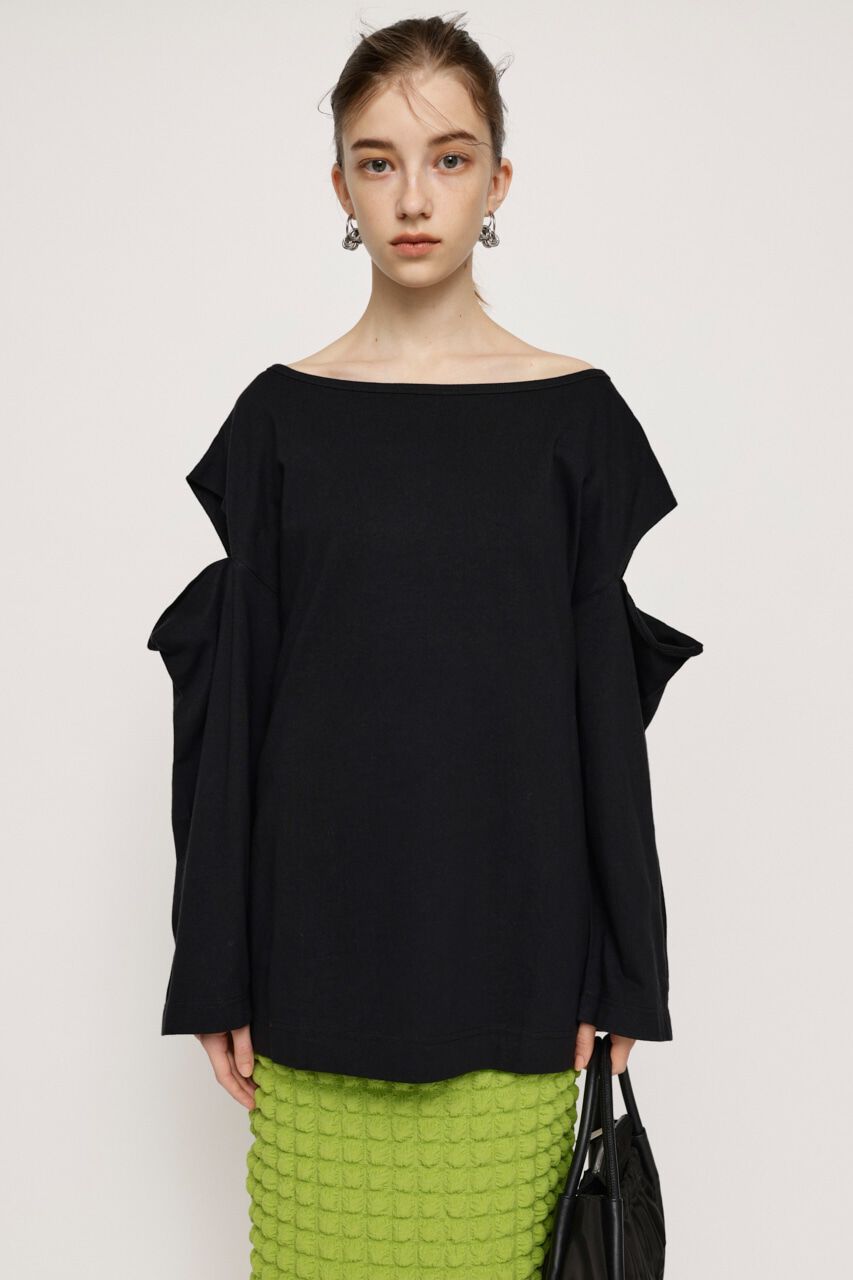 SLY「OPEN SHOULDER CUT トップス」|Tシャツ・カットソー|BLK