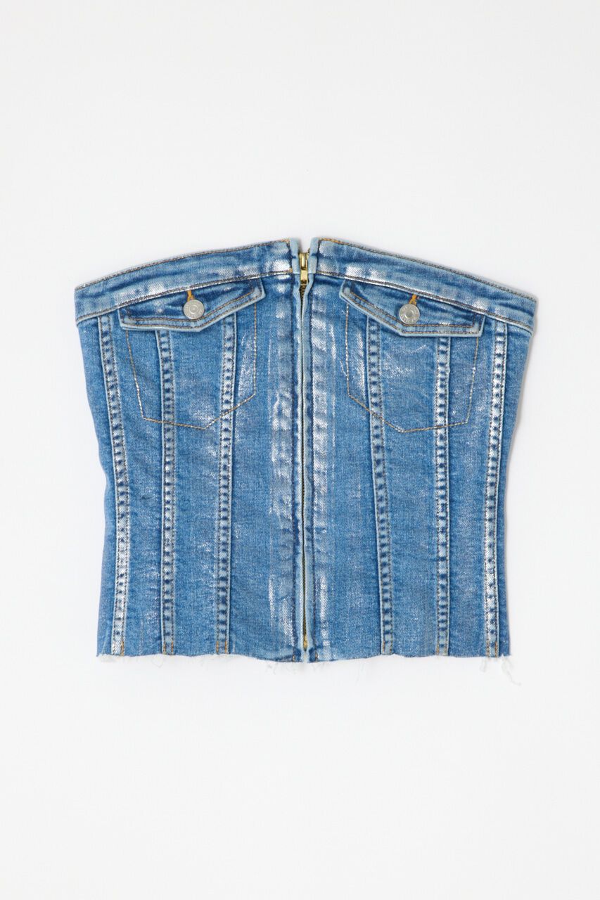 SLY「METALIC FRONT ZIP コルセット」|チューブトップ|