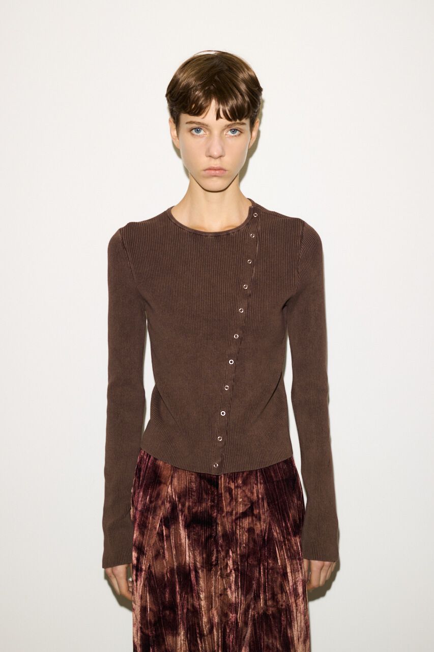 SLY「SLANT BUTTON HG RIB トップス」|ニット・セーター|