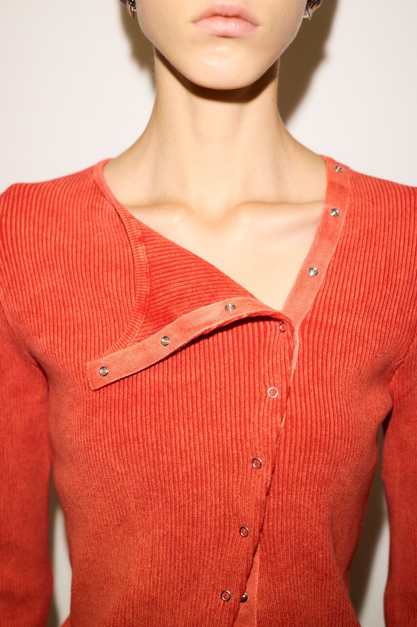 SLY「SLANT BUTTON HG RIB トップス」|ニット・セーター|