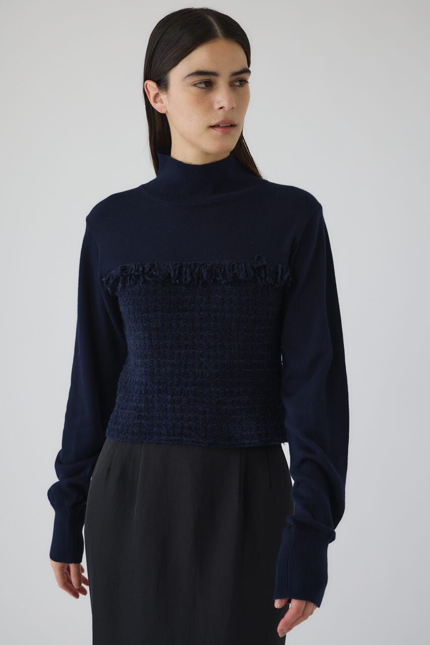 RIM.ARK 「Tweed docking knit tops」|ニット・セーター|NVY