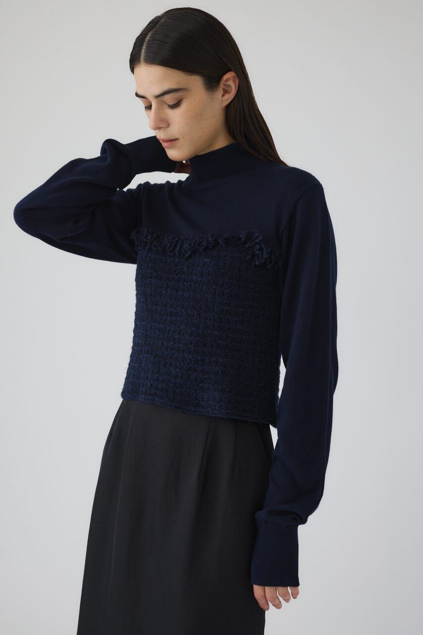 RIM.ARK 「Tweed docking knit tops」|ニット・セーター|
