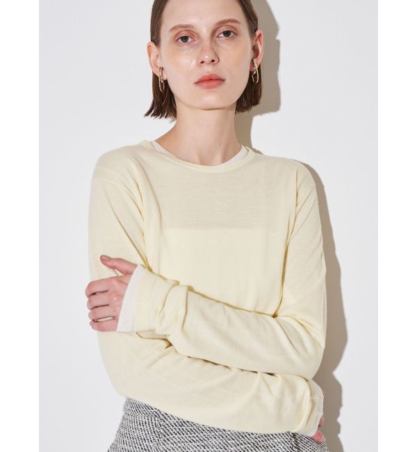 ELENDEEK「WOOL SHEER LONG-T KT」|ニット・セーター|イエロー