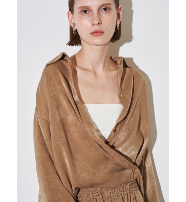 ELENDEEK「SATIN CACHECOEUR SH」|シャツ・ブラウス|キャメル